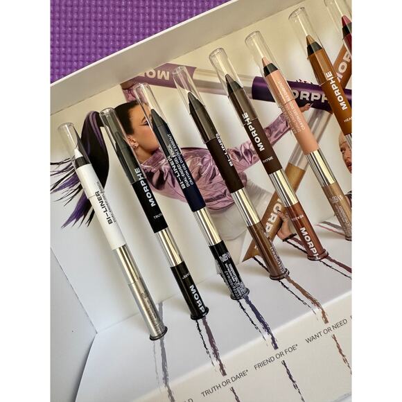 $140 Morphe PR Box 10 Bi-Liner Dual Ended Eye Pencil NEW full size gel eyeliner - Picture 5 of 6